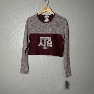 NUYU Texas A&M TAMU Aggies Cropped Long Sleeve Terry Size L